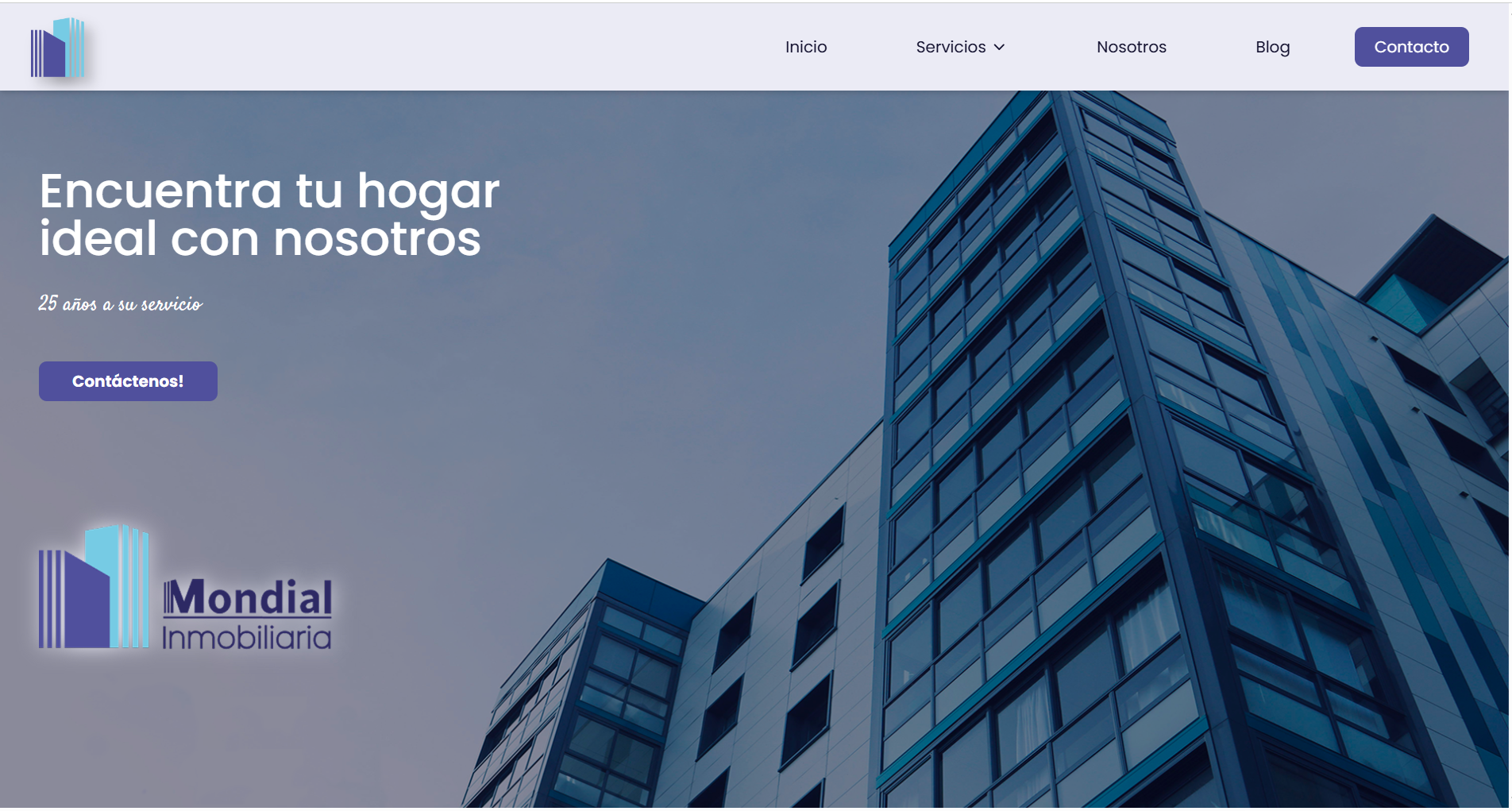 Vista previa del sitio de Mondial Inmobiliaria